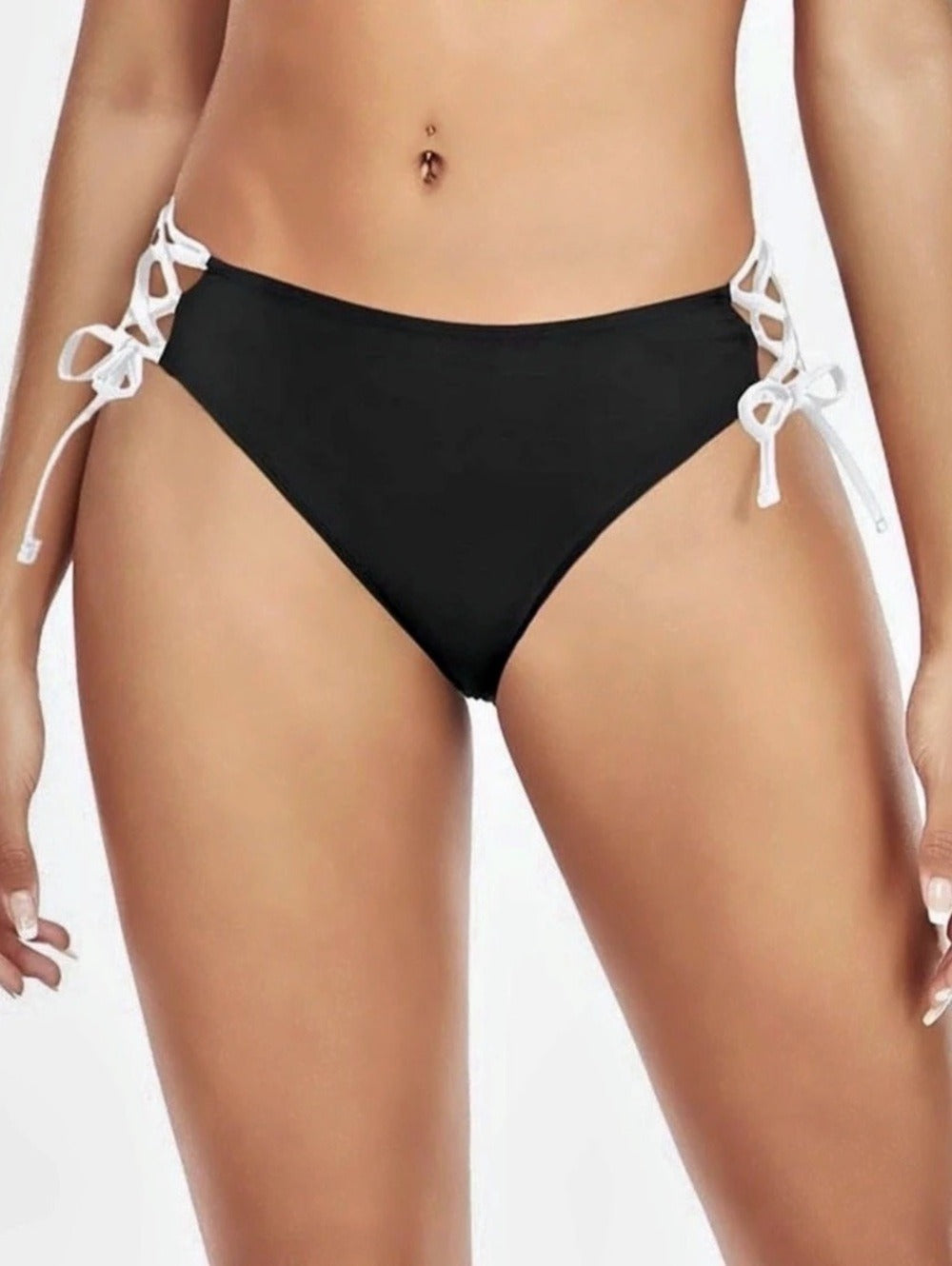 ZMART String Side-Tie Bikini Bottom in Black NWT Size Large - Image 2