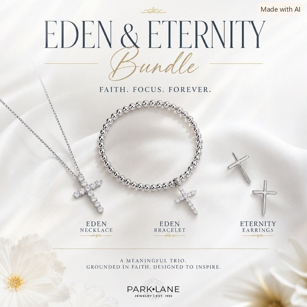 Park Lane Eden & Eternity Jewelry Bundle Cross Necklace Bracelet Earrings NIB - Image 1
