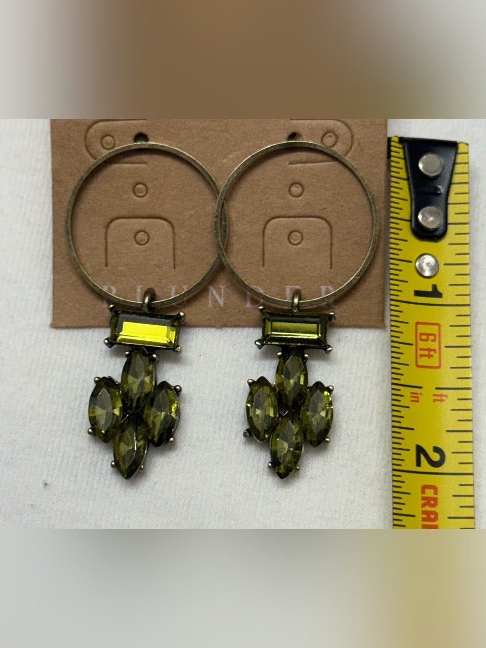 Plunder Green Crystal Jewelry Set - Necklace, Bracelet & Hoop Earrings NWOT - Image 4