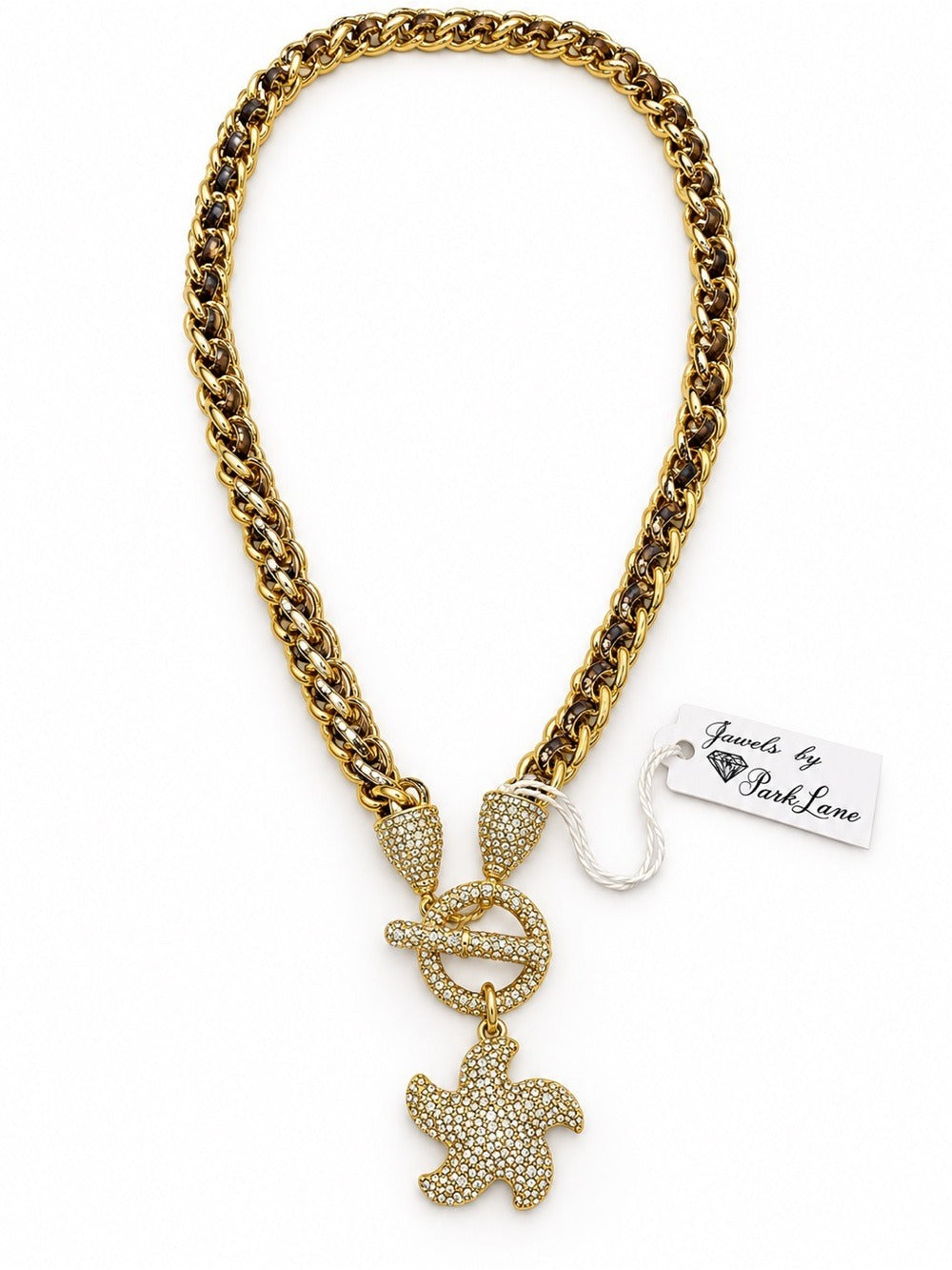Park Lane Gold Tone Sea Quest Starfish Pendant Necklace Pave Crystal NIB - Image 1