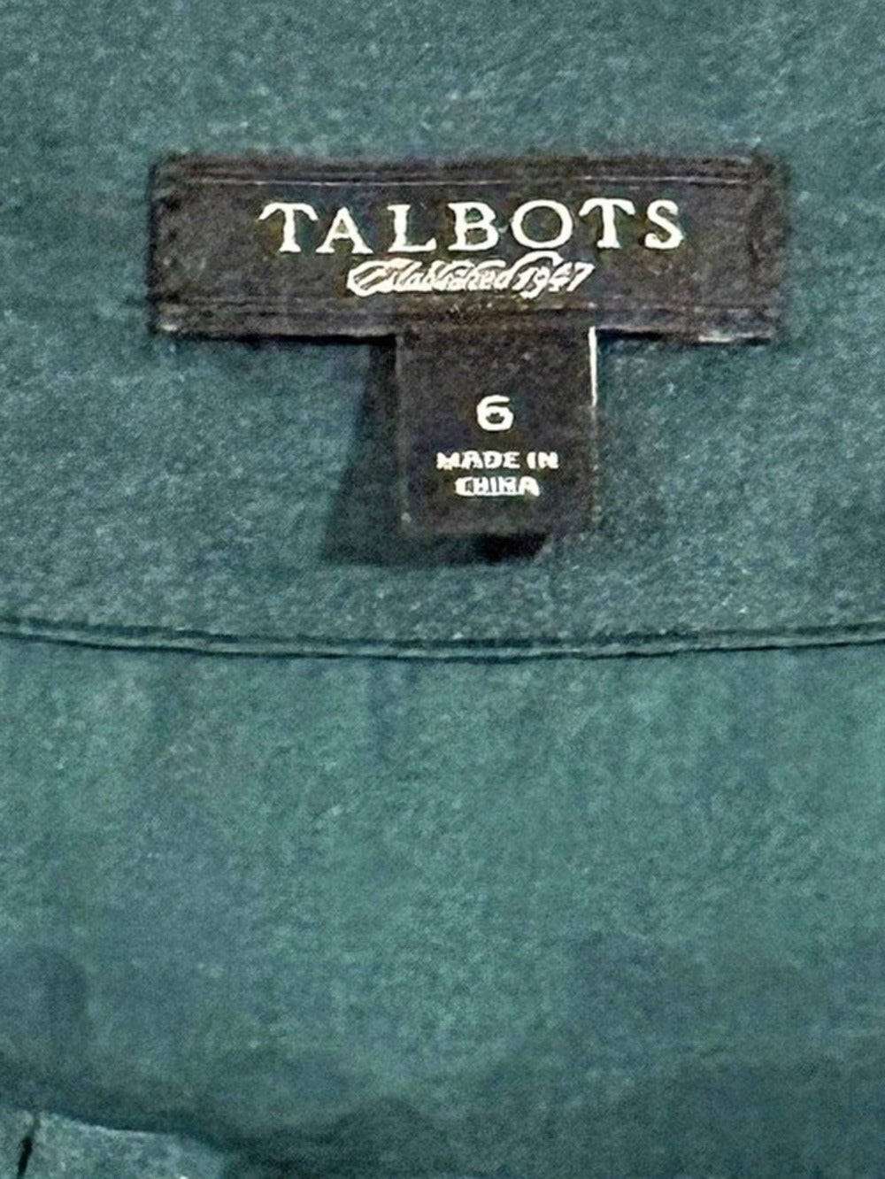 Talbots Embellished Neckline Blouse in Green Size 6 - Image 3