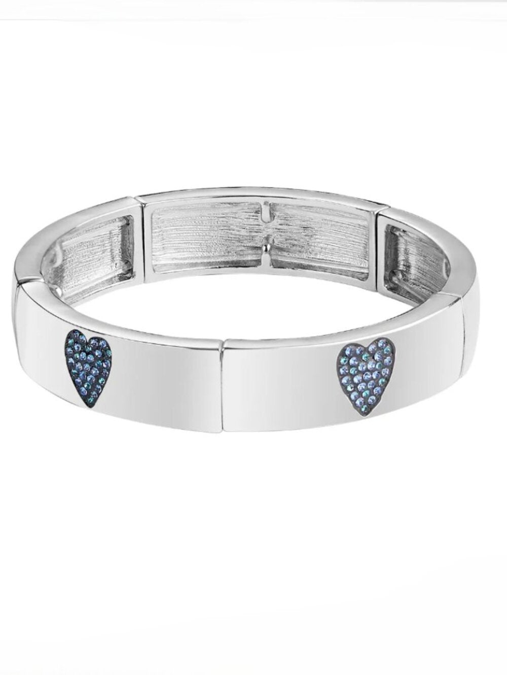 Park Lane "Darling" Silver Tone Bracelet with Blue Heart Crystal Accents - NIB - Image 1