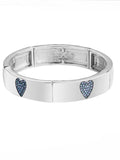 Park Lane "Darling" Silver Tone Bracelet with Blue Heart Crystal Accents - NIB - Image 1