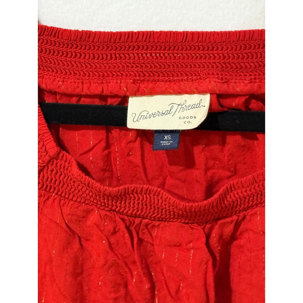 Universal Thread Womens Red Smocked Peplum Top XS - Image 3
