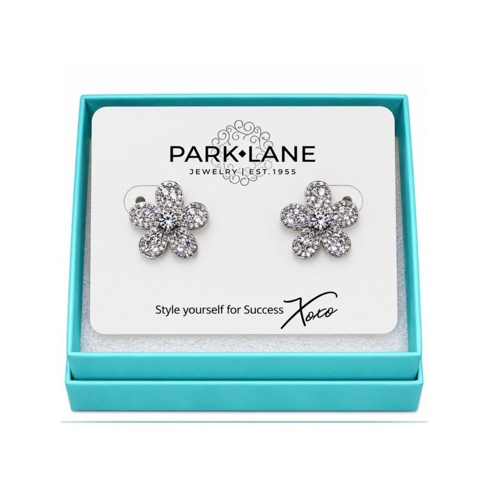 Park Lane Jewelry Flower Set Silver Tone Necklace Earrings Bracelet - Image 2