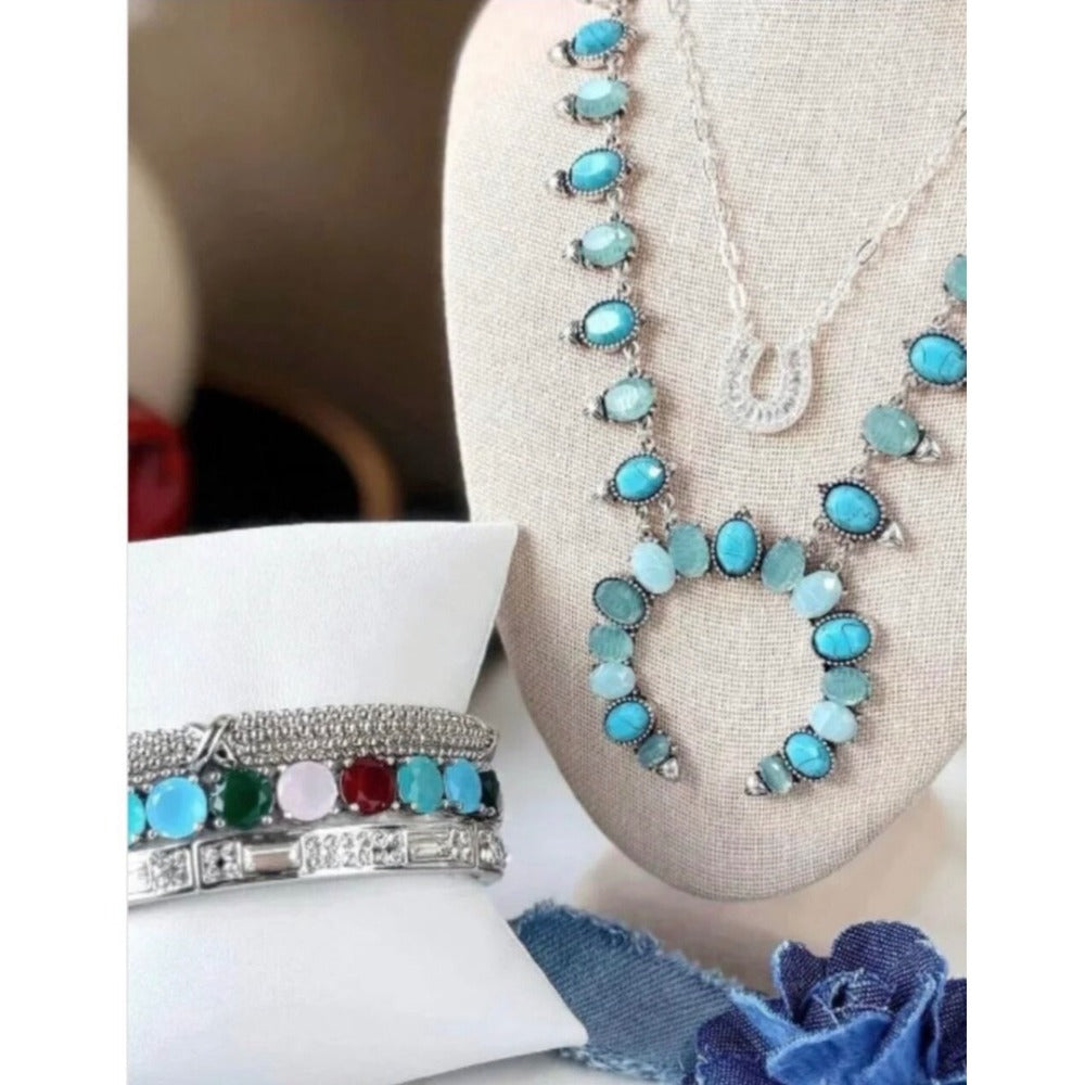 Park Lane Jewelry Set Turquoise Naja Necklace Gemstone Bracelet Horseshoe New - Image 1