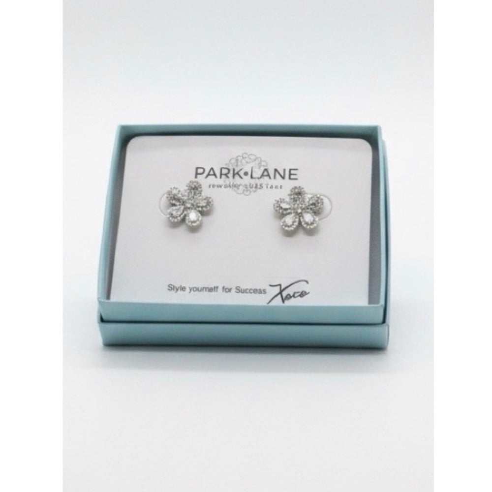 Park Lane Jewelry Flower Set Silver Tone Necklace Earrings Bracelet - Image 5