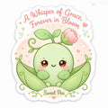 Sweet Pea A Whisper of Grace Forever in Bloom Kawaii Style 2 x 2 Sticker - Image 1