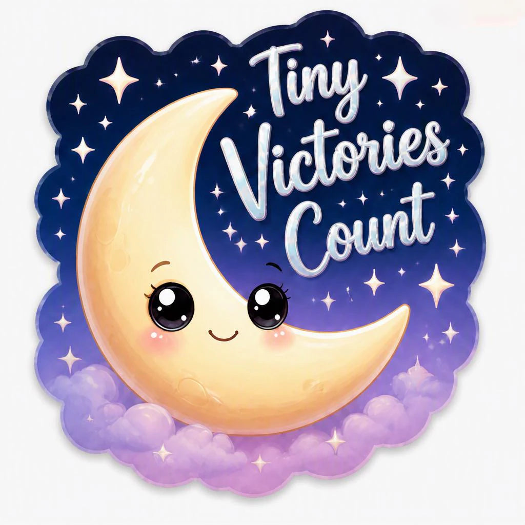 Tiny Victories Count Cresent Moon 2 x2 Die Cut Sticker Set of 3 - Image 1